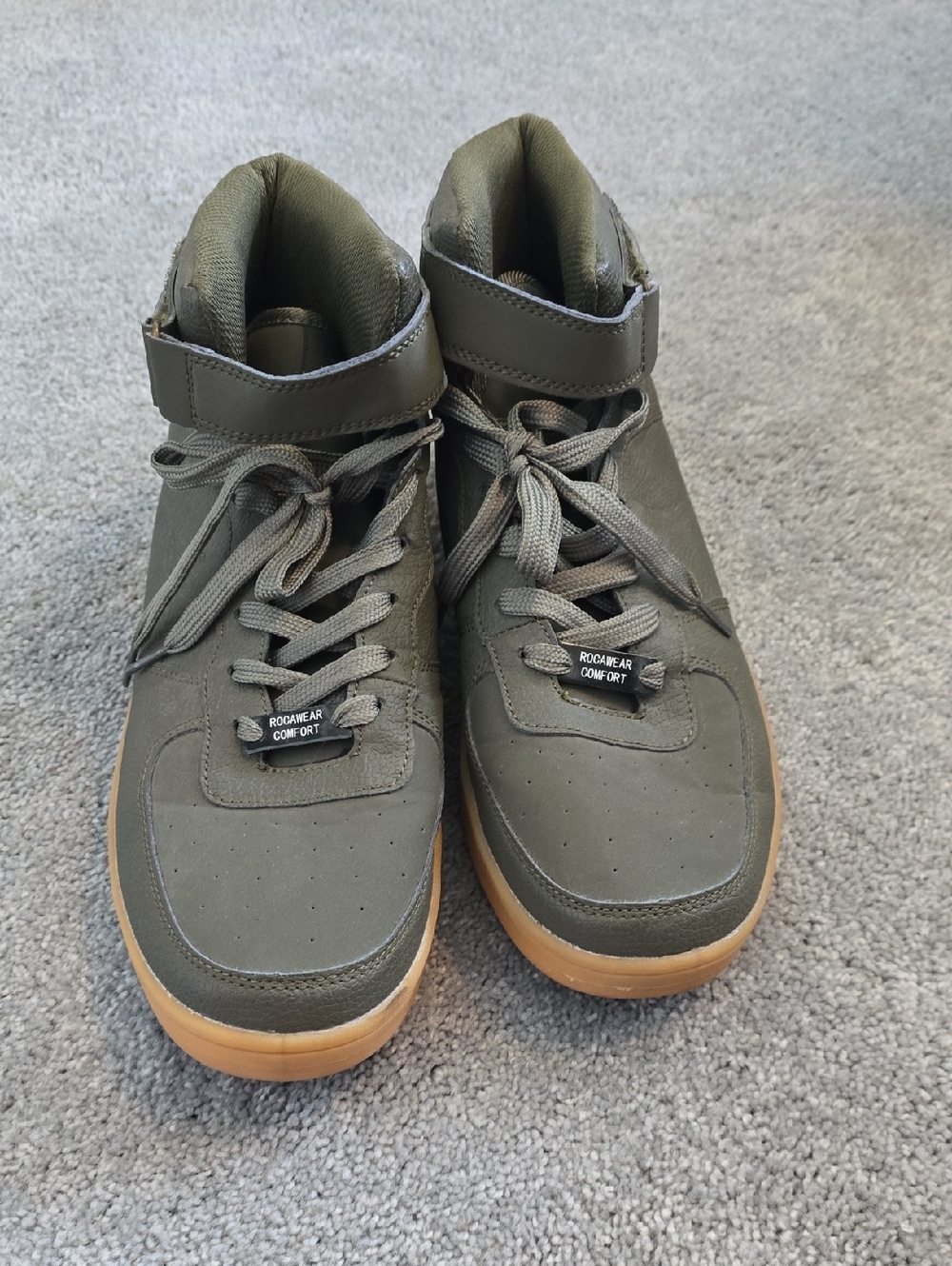 Rocawear Olive Green High-Top Sneakers with Gum Sole